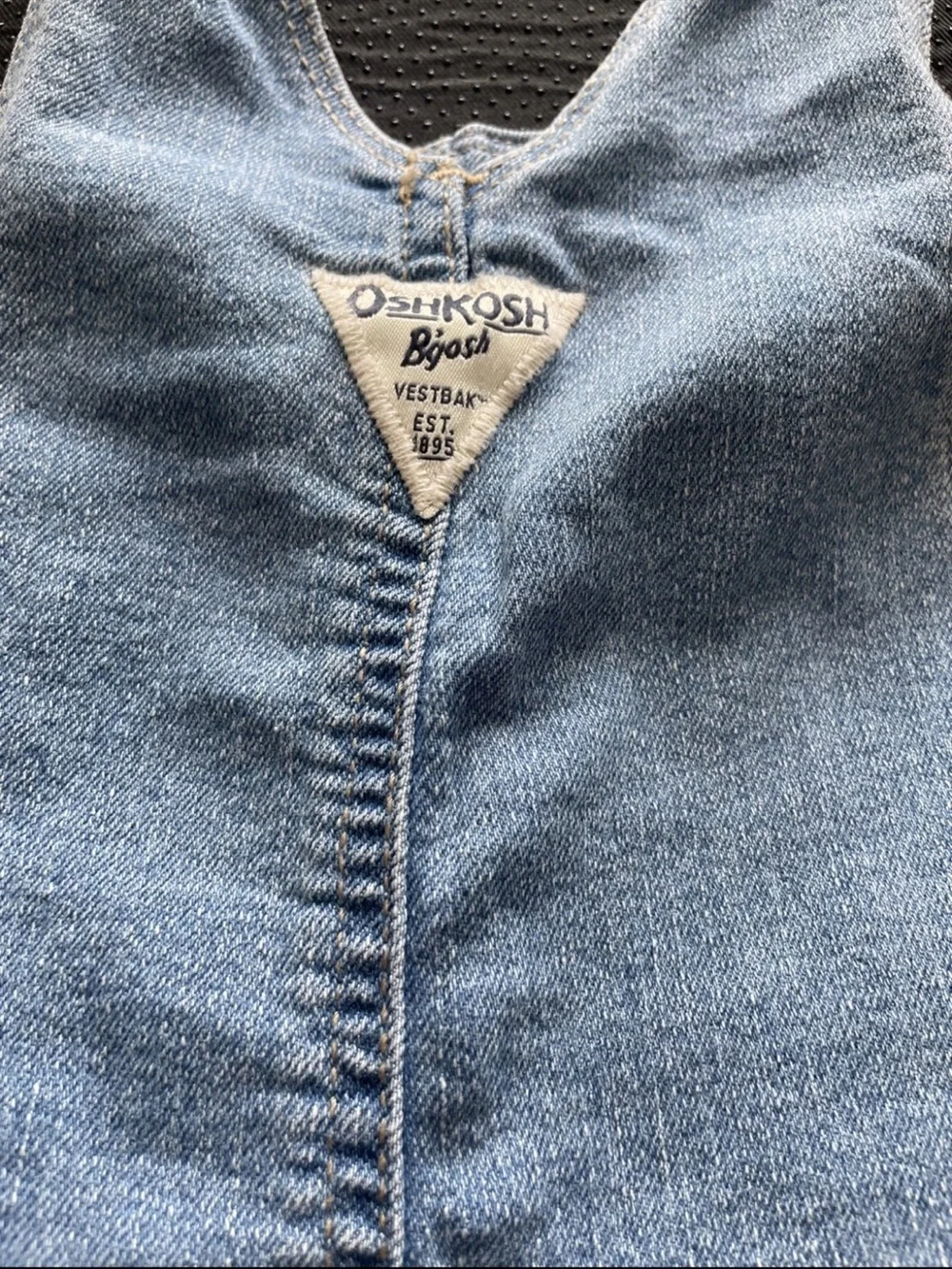 OshKosh B'gosh Light Blue Denim Overalls with Embroidered Flowers